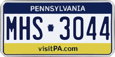 PA license plate MHS3044