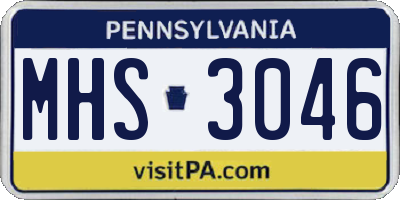 PA license plate MHS3046