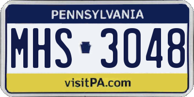 PA license plate MHS3048