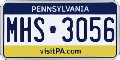 PA license plate MHS3056