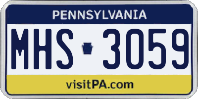 PA license plate MHS3059