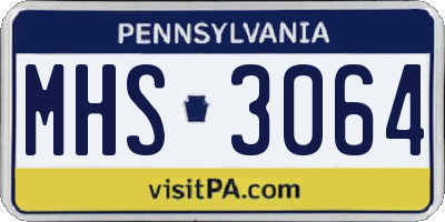 PA license plate MHS3064