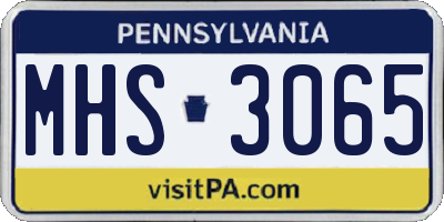 PA license plate MHS3065