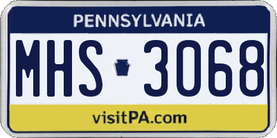 PA license plate MHS3068