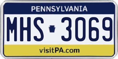 PA license plate MHS3069