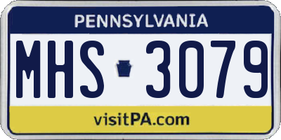 PA license plate MHS3079