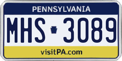 PA license plate MHS3089