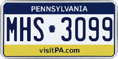 PA license plate MHS3099