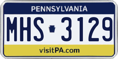 PA license plate MHS3129