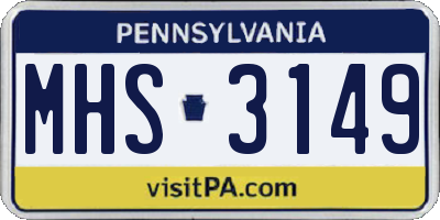 PA license plate MHS3149