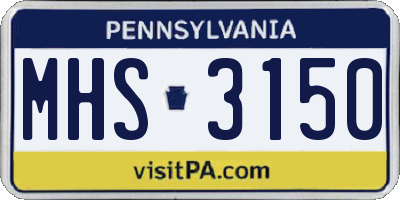 PA license plate MHS3150