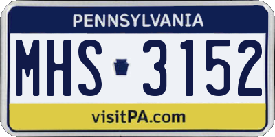 PA license plate MHS3152