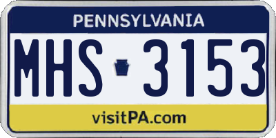 PA license plate MHS3153