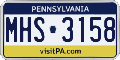 PA license plate MHS3158