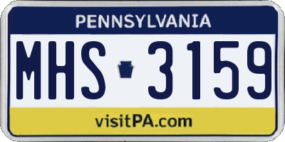 PA license plate MHS3159