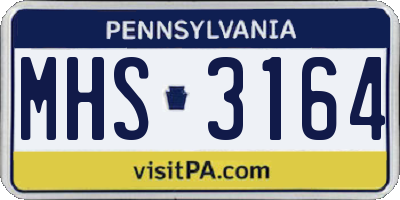 PA license plate MHS3164
