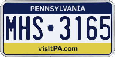 PA license plate MHS3165