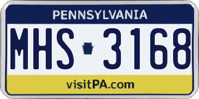 PA license plate MHS3168
