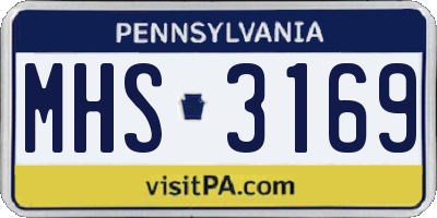 PA license plate MHS3169
