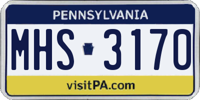 PA license plate MHS3170
