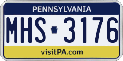 PA license plate MHS3176