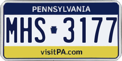 PA license plate MHS3177