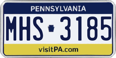 PA license plate MHS3185
