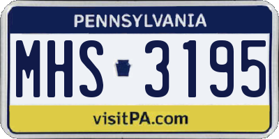PA license plate MHS3195