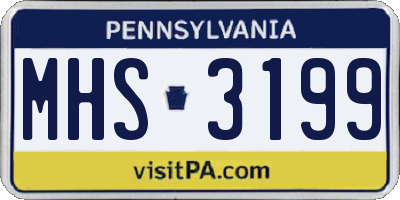 PA license plate MHS3199