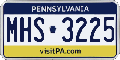 PA license plate MHS3225