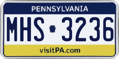 PA license plate MHS3236