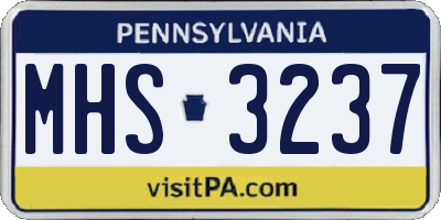 PA license plate MHS3237