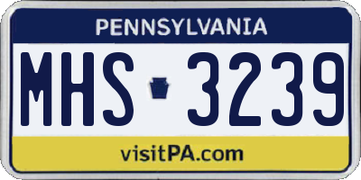 PA license plate MHS3239