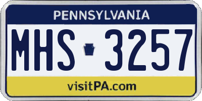 PA license plate MHS3257