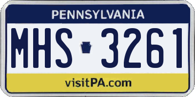 PA license plate MHS3261