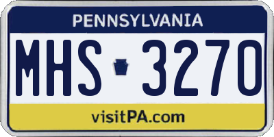 PA license plate MHS3270