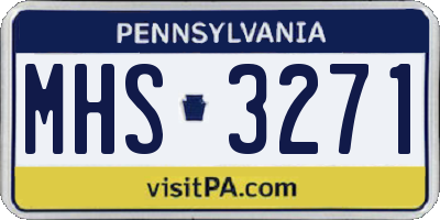PA license plate MHS3271