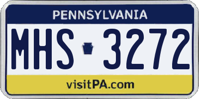 PA license plate MHS3272