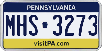 PA license plate MHS3273