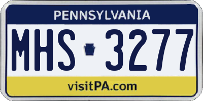 PA license plate MHS3277
