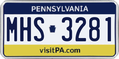 PA license plate MHS3281