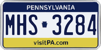 PA license plate MHS3284