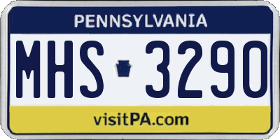 PA license plate MHS3290
