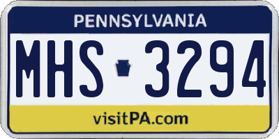 PA license plate MHS3294