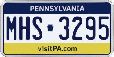 PA license plate MHS3295
