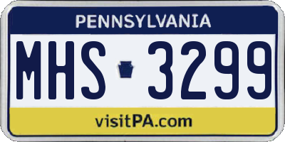 PA license plate MHS3299