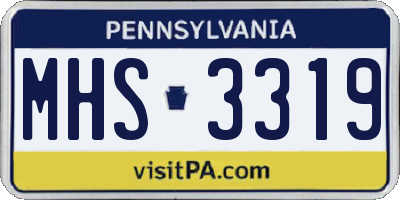 PA license plate MHS3319
