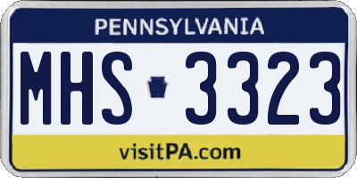 PA license plate MHS3323