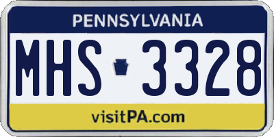 PA license plate MHS3328