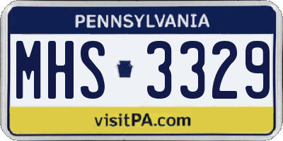PA license plate MHS3329